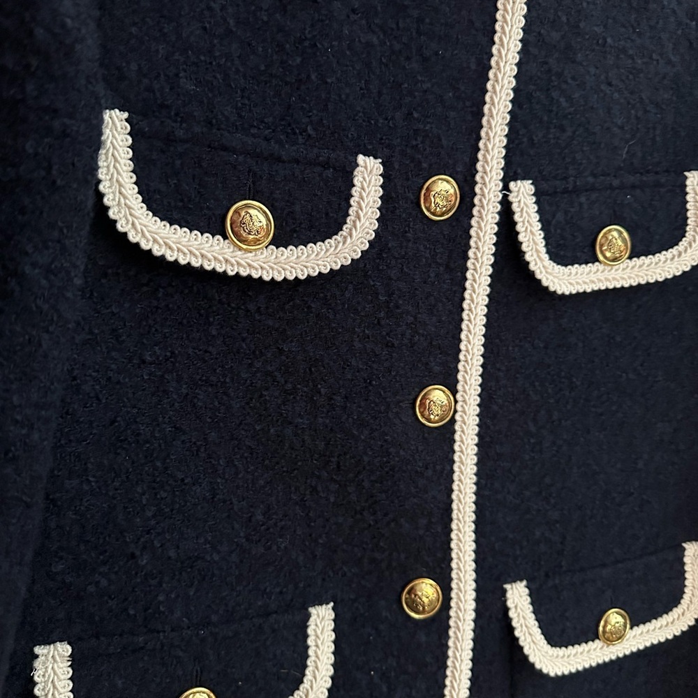 SANDRO Dark blue collarless jacket - image 8